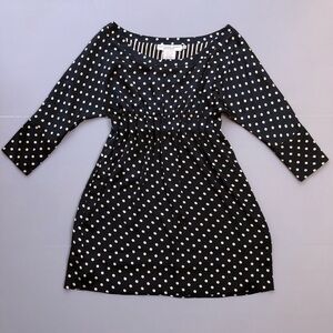 Gretchen Scott Designs Women’s Small Polka Dot Dress Elastic Waist Side Pockets